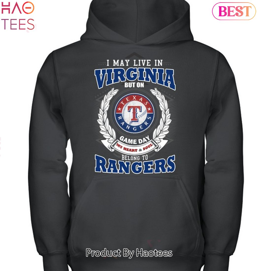 I May Live In Virginia But On Game Day My Heart & Soul Belongs To Texas Rangers MLB Unisex T-Shirt I May Live In Virginia But On Game Day My Heart & Soul Belongs To Texas Rangers MLB Unisex T-Shirt