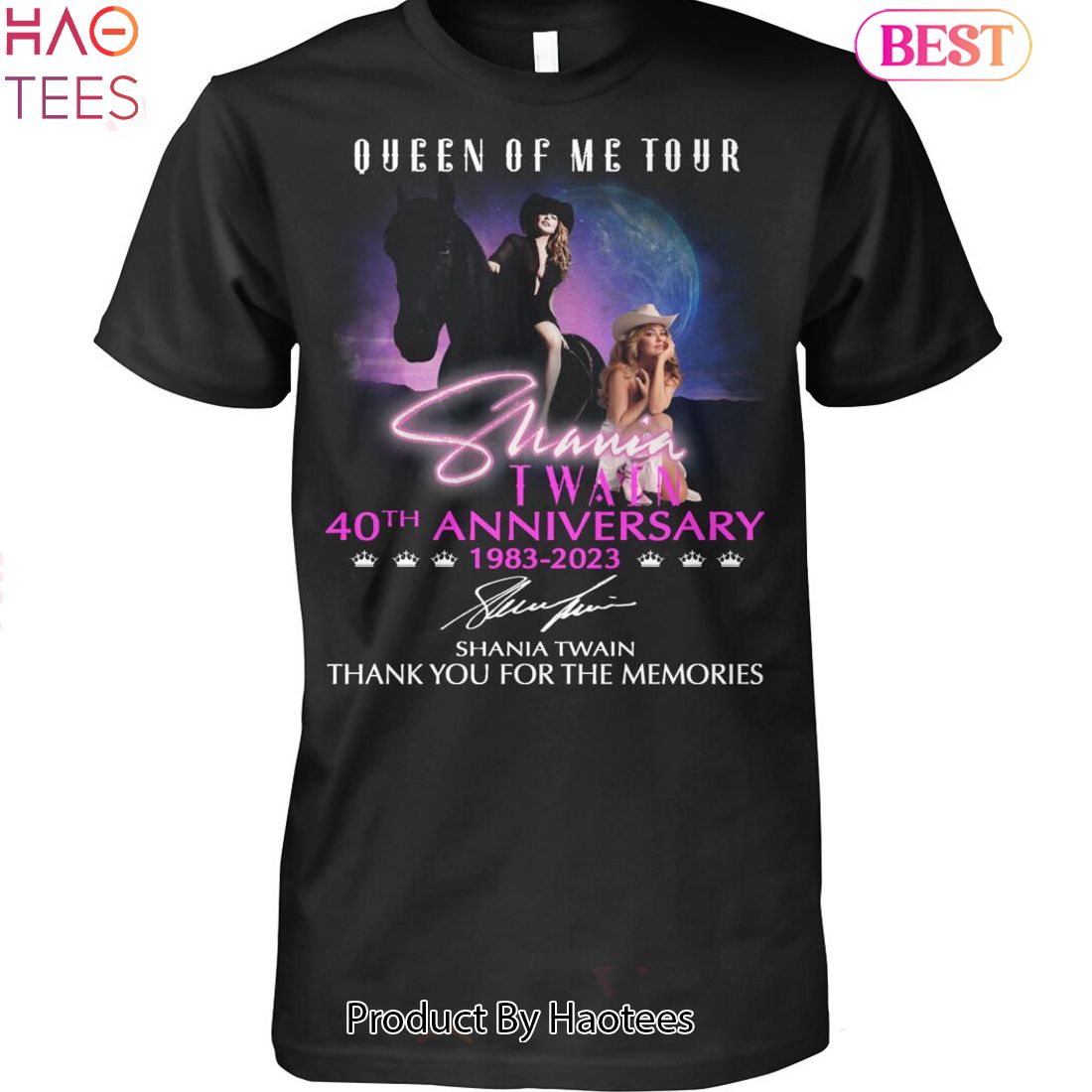 Queen Of Me Tour 40th Anniversary 1983-2023 Shania Twain Thank You For The Memories Unisex T-Shirt Queen Of Me Tour 40th Anniversary 1983-2023 Shania Twain Thank You For The Memories Unisex T-Shirt