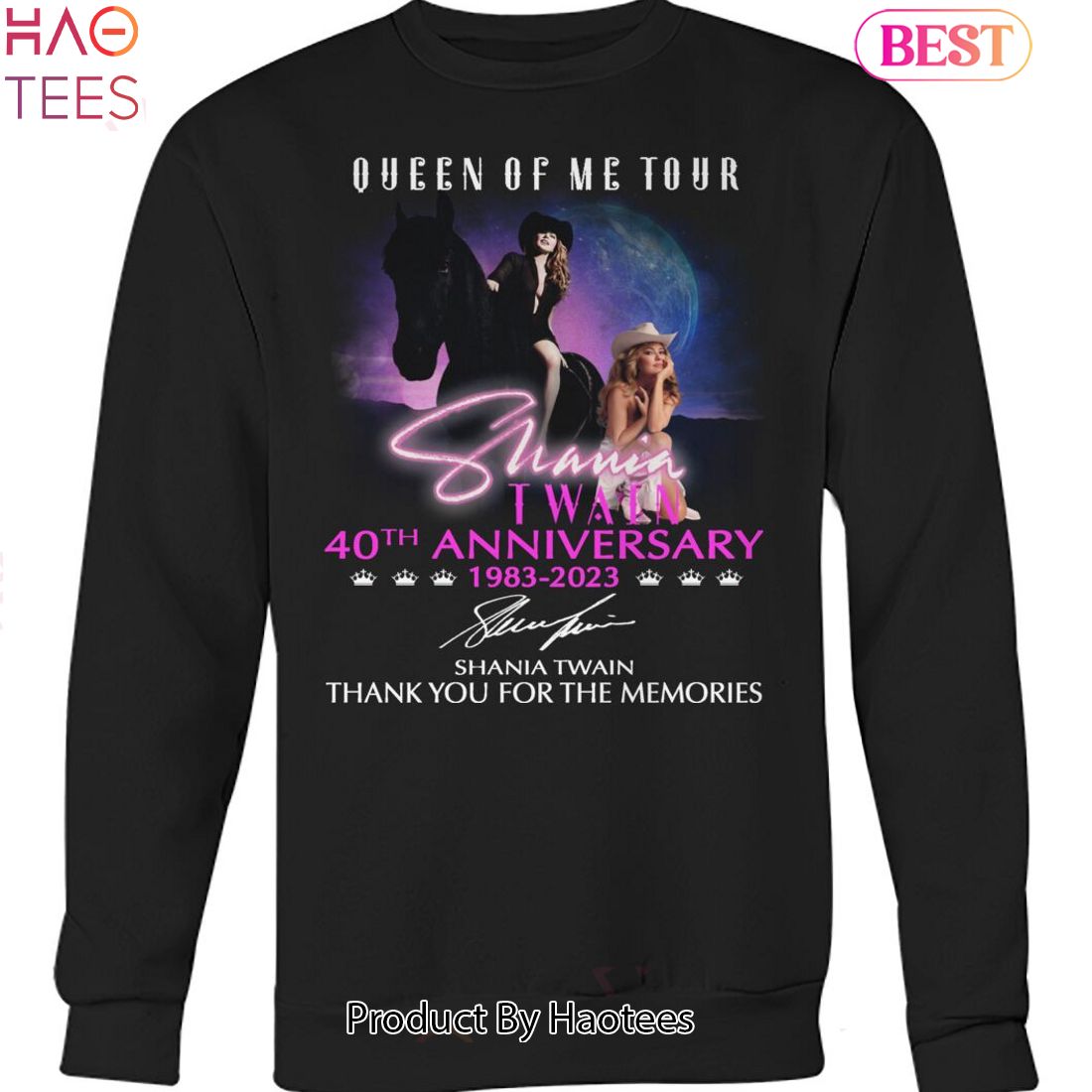 Queen Of Me Tour 40th Anniversary 1983-2023 Shania Twain Thank You For The Memories Unisex T-Shirt Queen Of Me Tour 40th Anniversary 1983-2023 Shania Twain Thank You For The Memories Unisex T-Shirt