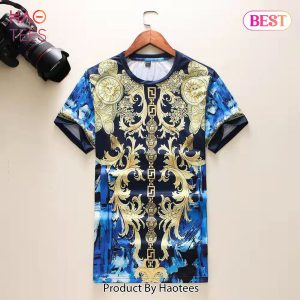 BEST Versace Gold Blue Unisex T-Shirt Limited Edition