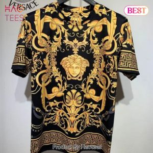 NEW Versace Gold Black Unisex T-Shirt All Over Printed