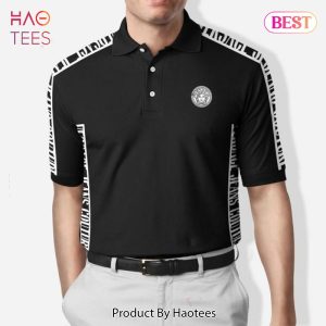 LUXURY Versace Black Polo Shirt All Over Printed