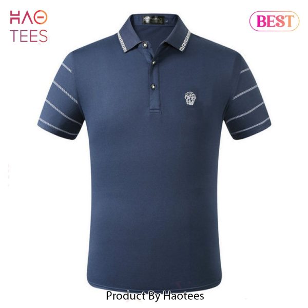 LUXURY Versace Blue Polo Shirt Limited Edition