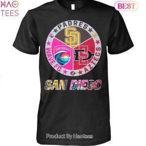 NEW San Diego Padres Wave FC And Aztecs Unisex T-Shirt