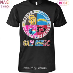 NEW San Diego Team Sport Padres – Chargers – Wave FC And Aztecs Unisex T-Shirt