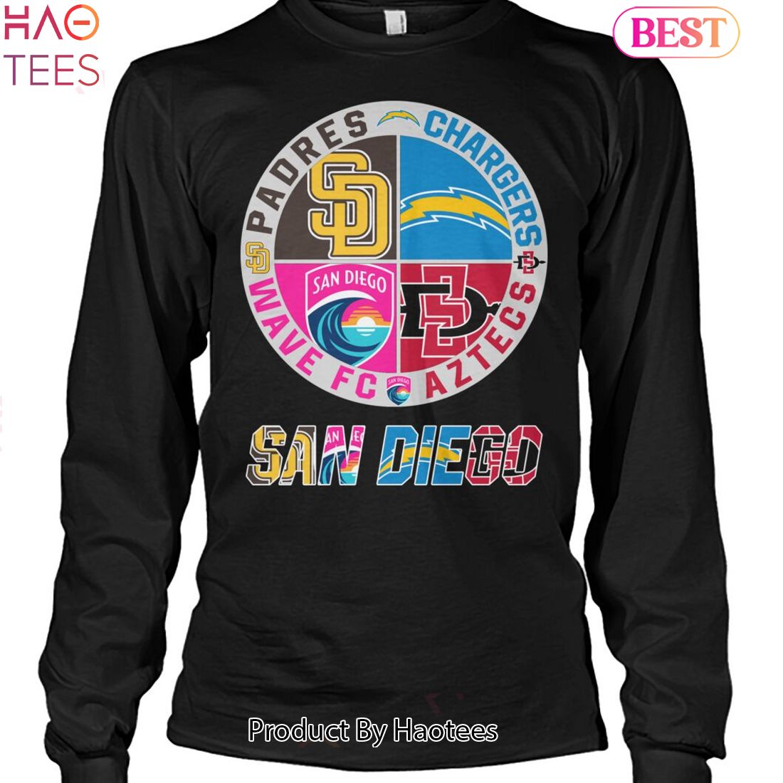 San Diego Wave FC and Padres and Chargers and Aztecs logo shirt, hoodie,  sweater and long sleeve