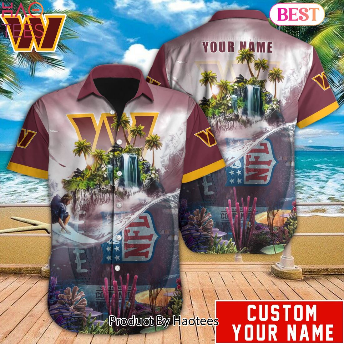 BEST] Washington Redskins NFL Customized Summer Hawaiian