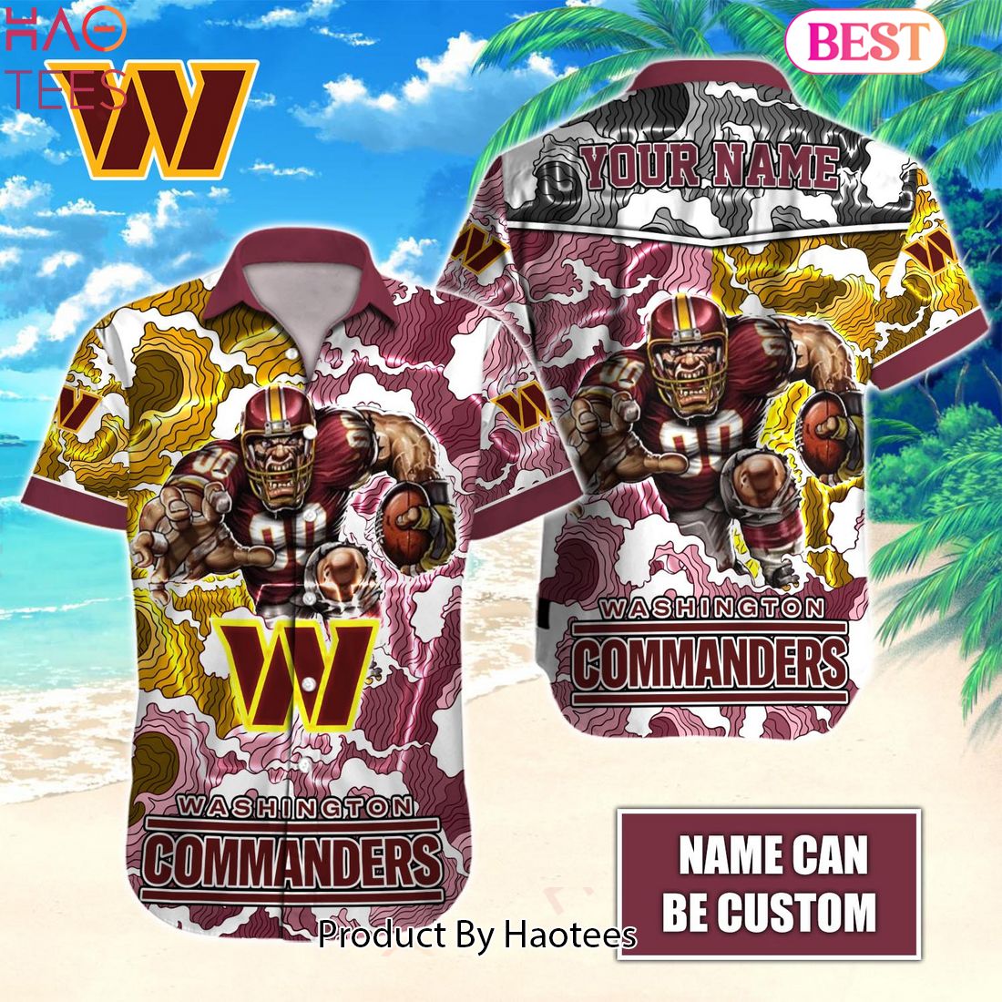 Washington Redskins NFL Customized Summer Hawaiian Shirt