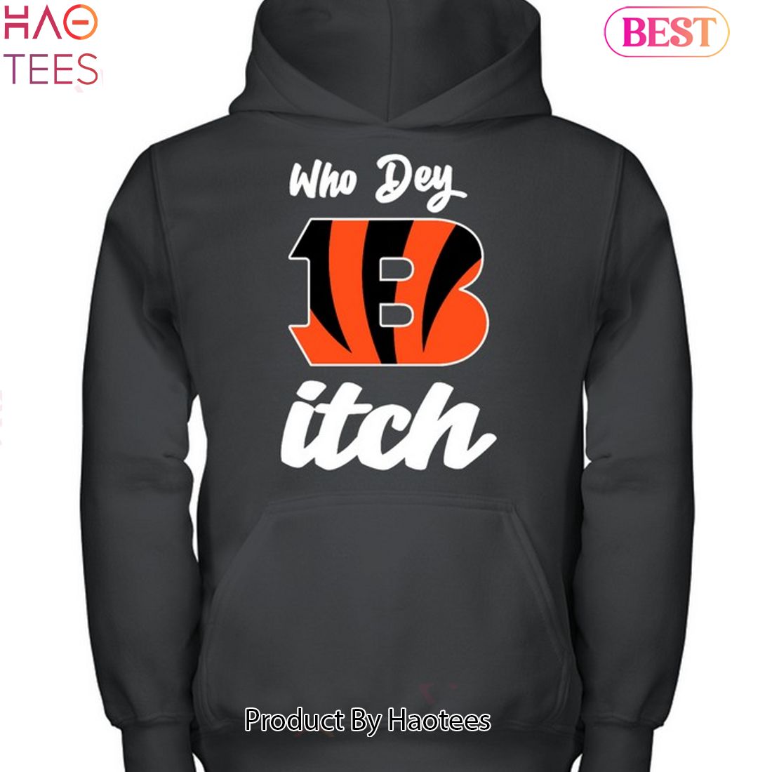 Nike Men's Cincinnati Bengals 'Who Dey' Black Pullover Hoodie