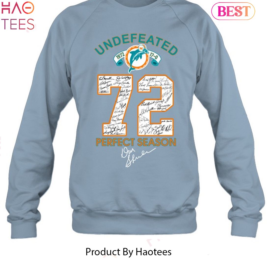 MiamI dolphins undefeated 1972 perfect season signature T-shirts