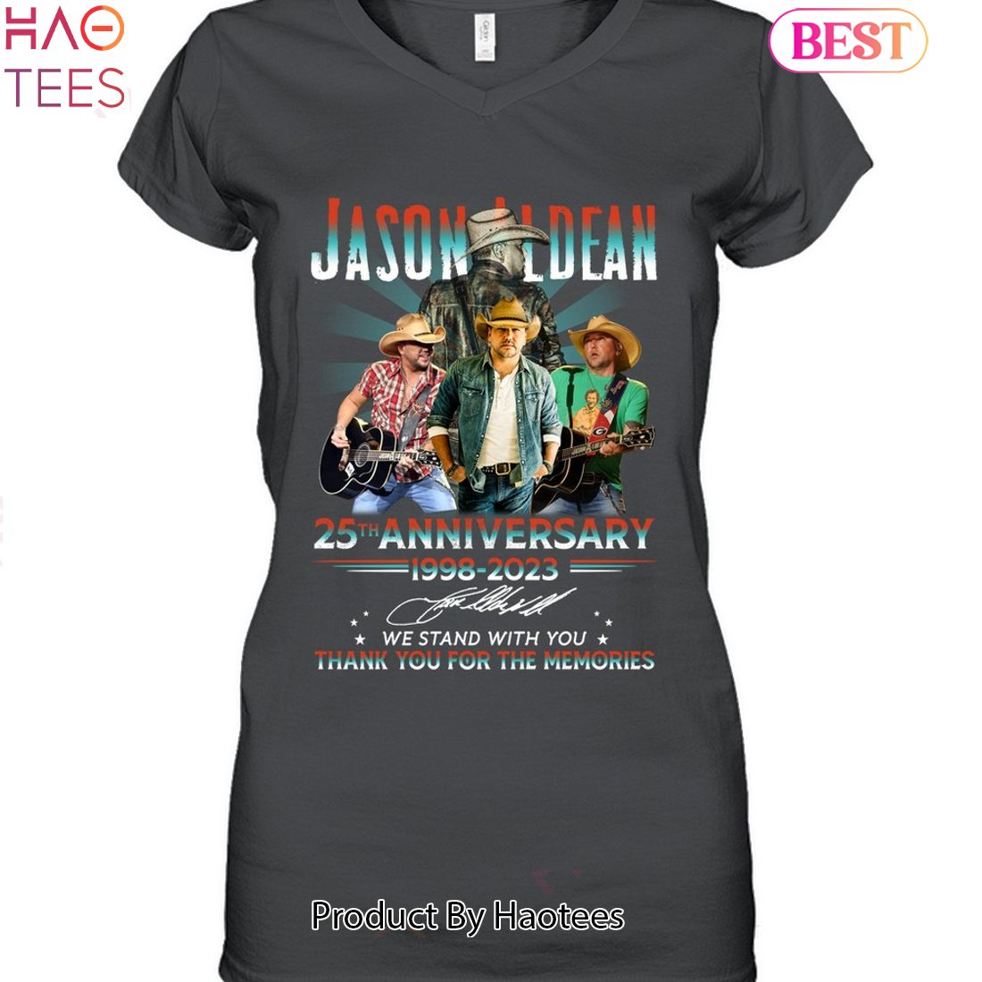 Jason Aldean 25th Anniversy 1998-2023 Thank You For The Memories Unisex T-Shirt Jason Aldean 25th Anniversy 1998-2023 Thank You For The Memories Unisex T-Shirt
