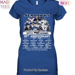 Seattle Seahawks 50th Anniversary 1974-2024 Thank You For The Memories Unisex T-Shirt