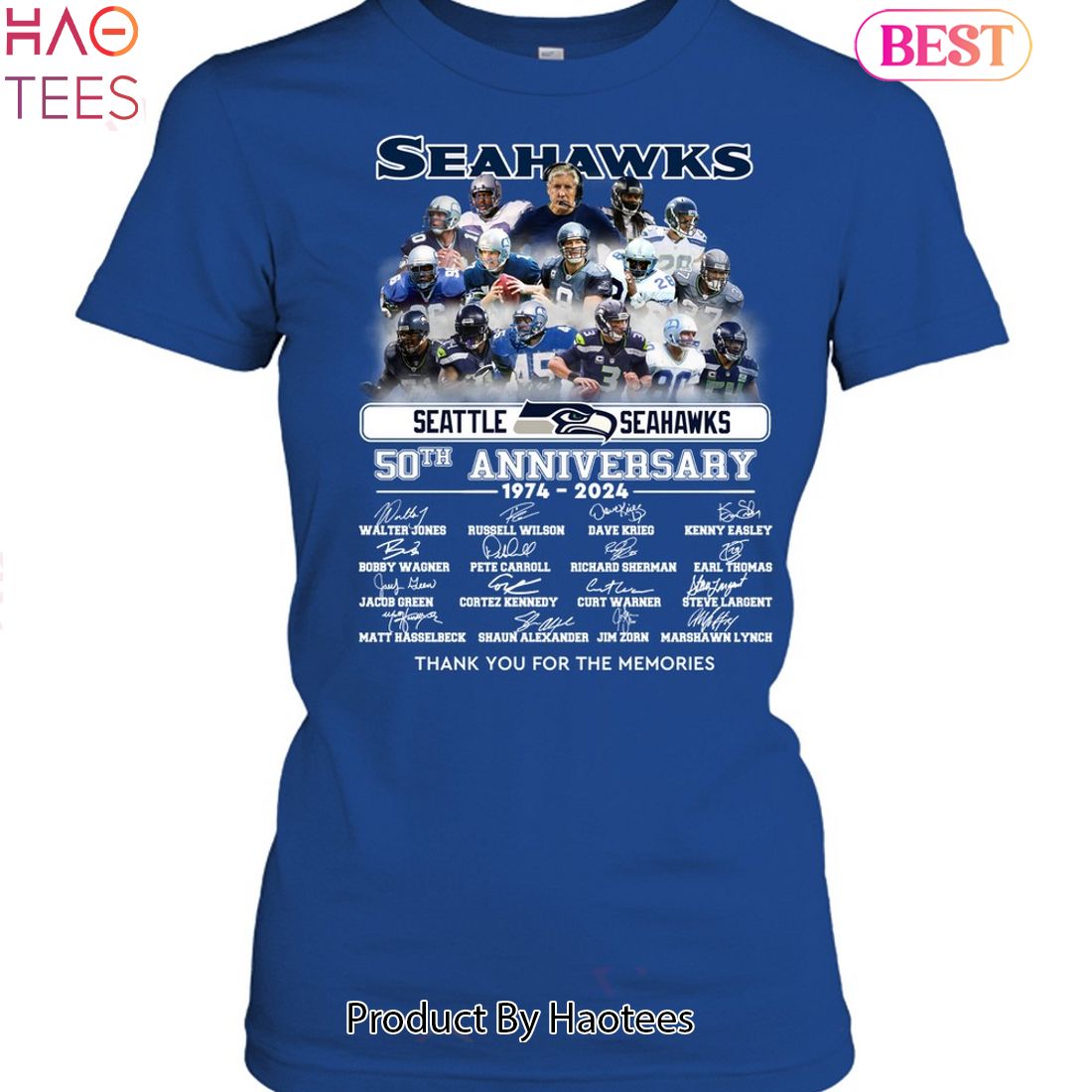 Seattle Seahawks 50th Anniversary 1974-2024 Thank You For The Memories Unisex T-Shirt Seattle Seahawks 50th Anniversary 1974-2024 Thank You For The Memories Unisex T-Shirt