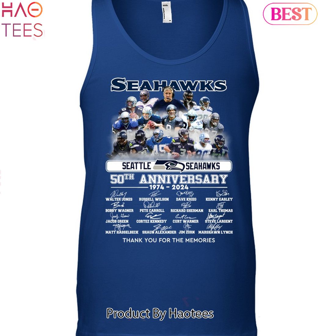 Seattle Seahawks 50th Anniversary 1974-2024 Thank You For The Memories Unisex T-Shirt Seattle Seahawks 50th Anniversary 1974-2024 Thank You For The Memories Unisex T-Shirt