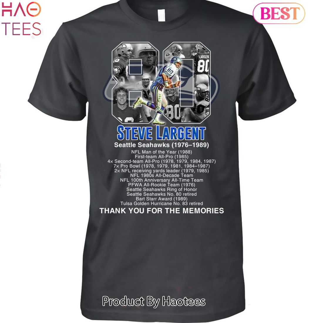 Steve Largent Seattle Seahawks Thank You For The Memories Unisex T