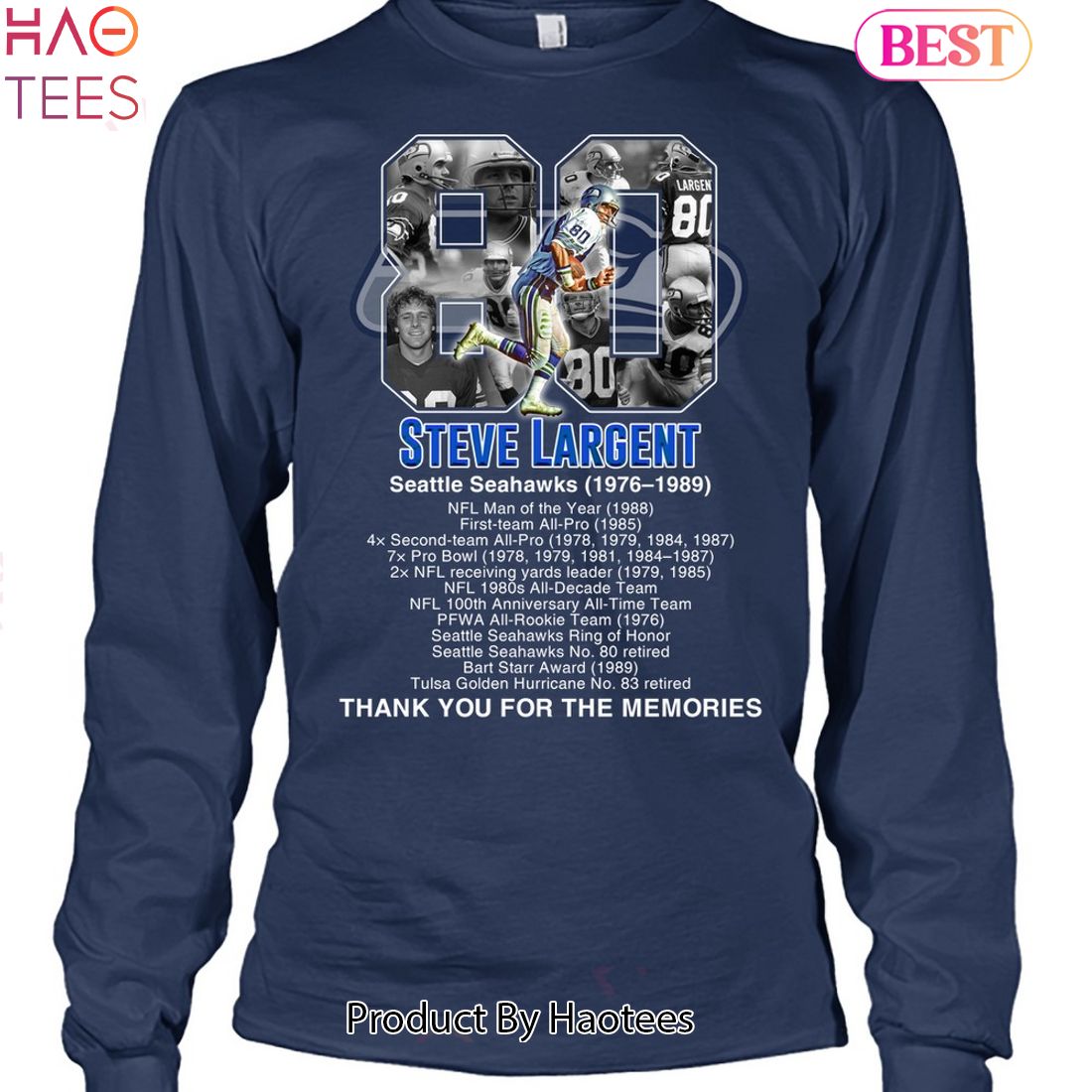 Steve Largent Seattle Seahawks Thank You For The Memories Unisex T-Shirt Steve Largent Seattle Seahawks Thank You For The Memories Unisex T-Shirt