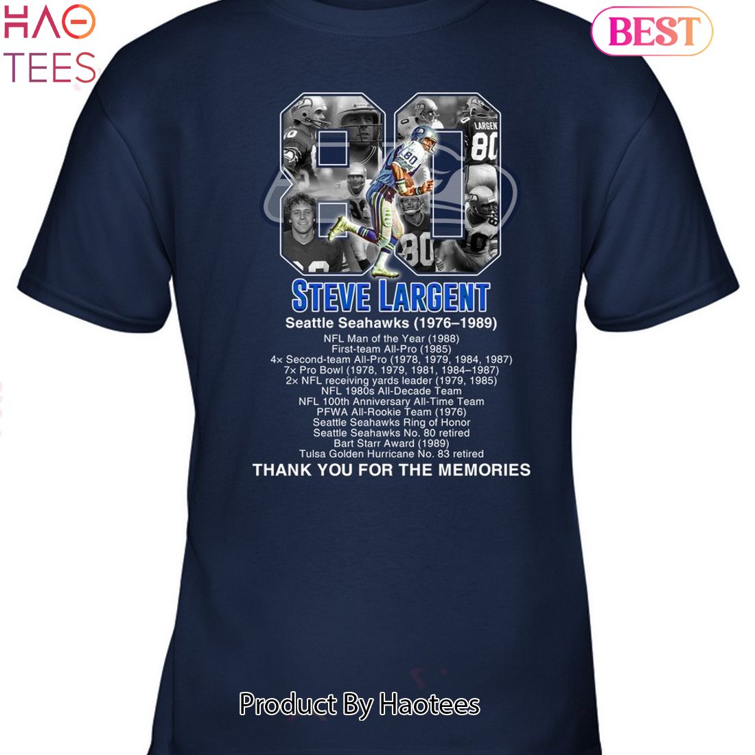 Steve Largent Seattle Seahawks Thank You For The Memories Unisex T-Shirt Steve Largent Seattle Seahawks Thank You For The Memories Unisex T-Shirt