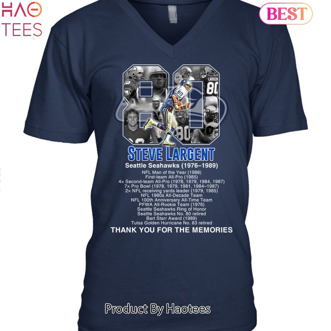 Steve Largent Seattle Seahawks Thank You For The Memories Unisex T-Shirt Steve Largent Seattle Seahawks Thank You For The Memories Unisex T-Shirt