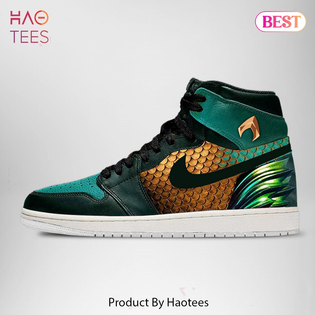 AVAILABLE DC Justice League Aquaman Air Jordan High Top Sneaker POD Design AVAILABLE DC Justice League Aquaman Air Jordan High Top Sneaker POD Design