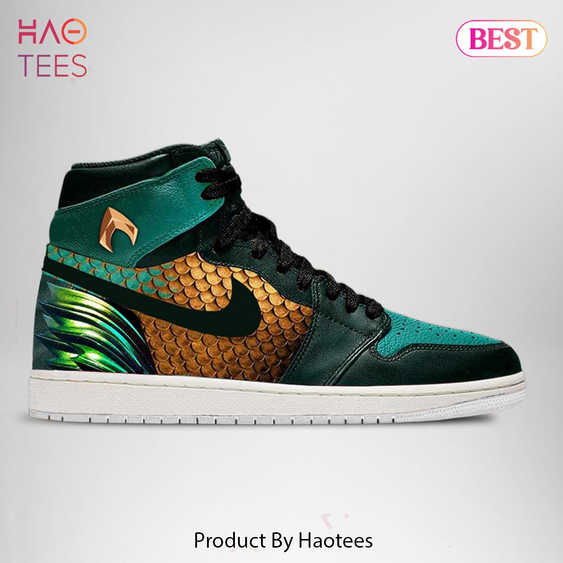 AVAILABLE DC Justice League Aquaman Air Jordan High Top Sneaker POD Design AVAILABLE DC Justice League Aquaman Air Jordan High Top Sneaker POD Design