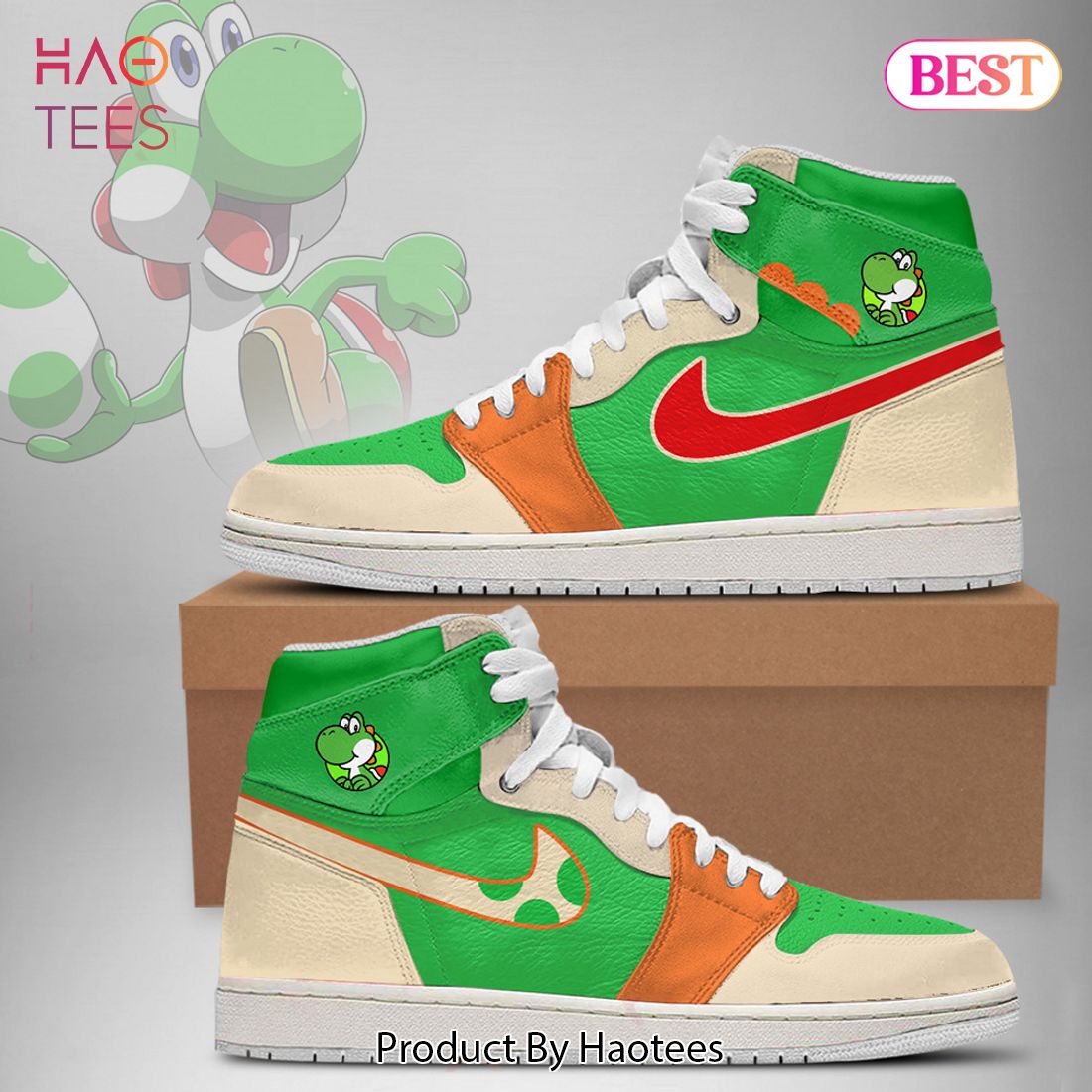 HOT Super Mario Yoshi Air Jordan High Top Sneaker Limited Edition