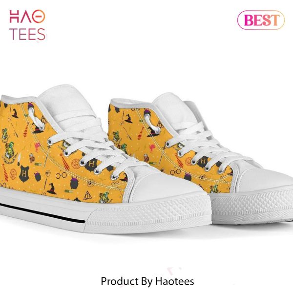 HOT TREND Harry Potter Hogwarts Pattern High Top Shoes POD Design