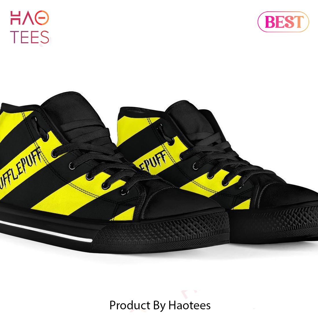 HOT TREND Harry Potter Hufflepuff House High Top Shoes Limited Edition HOT TREND Harry Potter Hufflepuff House High Top Shoes Limited Edition