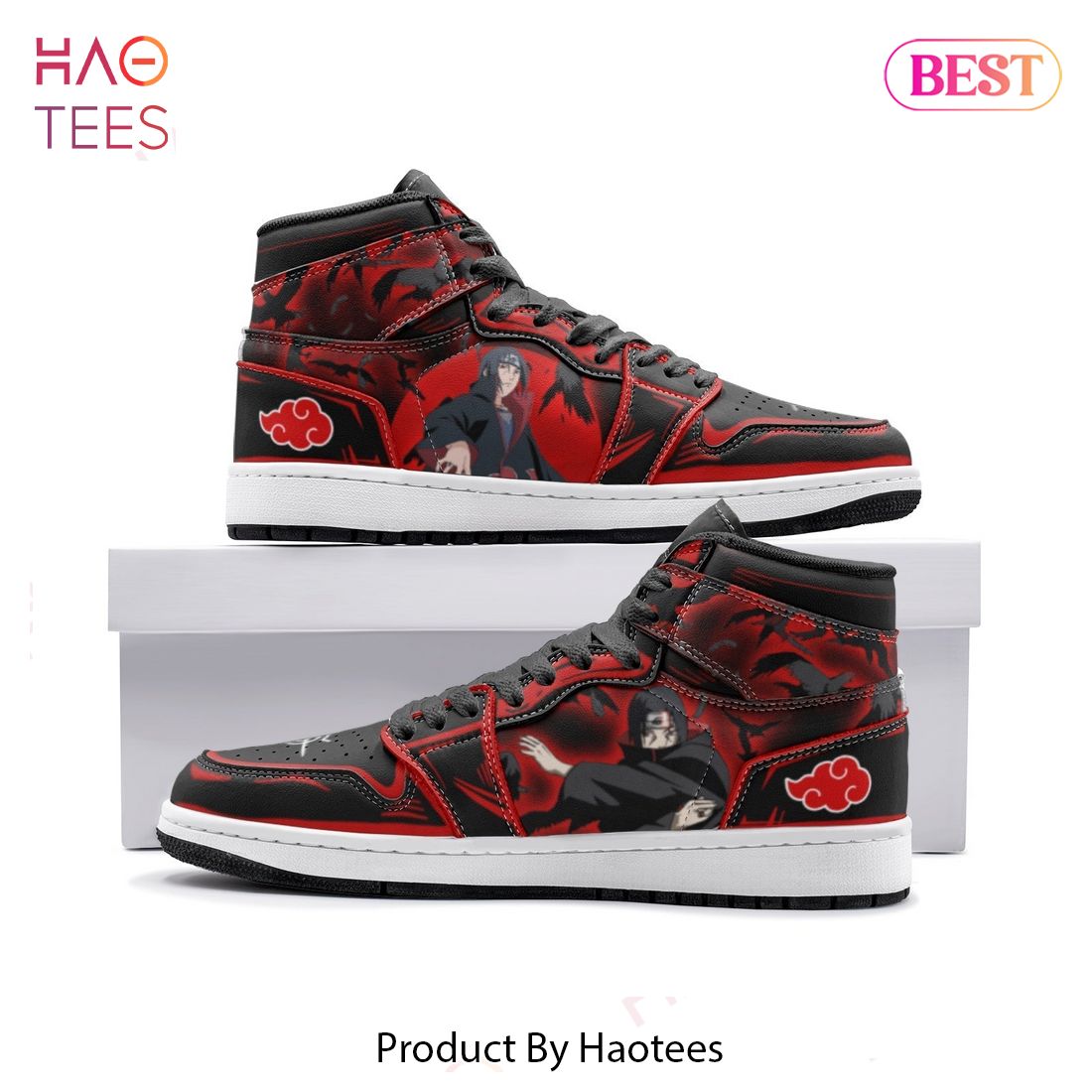 LUXURY Itachi Uchicha Naruto Air Jordan High Top Sneaker POD Design LUXURY Itachi Uchicha Naruto Air Jordan High Top Sneaker POD Design