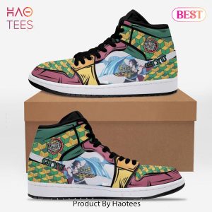 LUXURY Kimetsu No Yaiba Tomioka Giyu Skill Jordan High Top Sneakers Anime Shoes For Demon POD Design