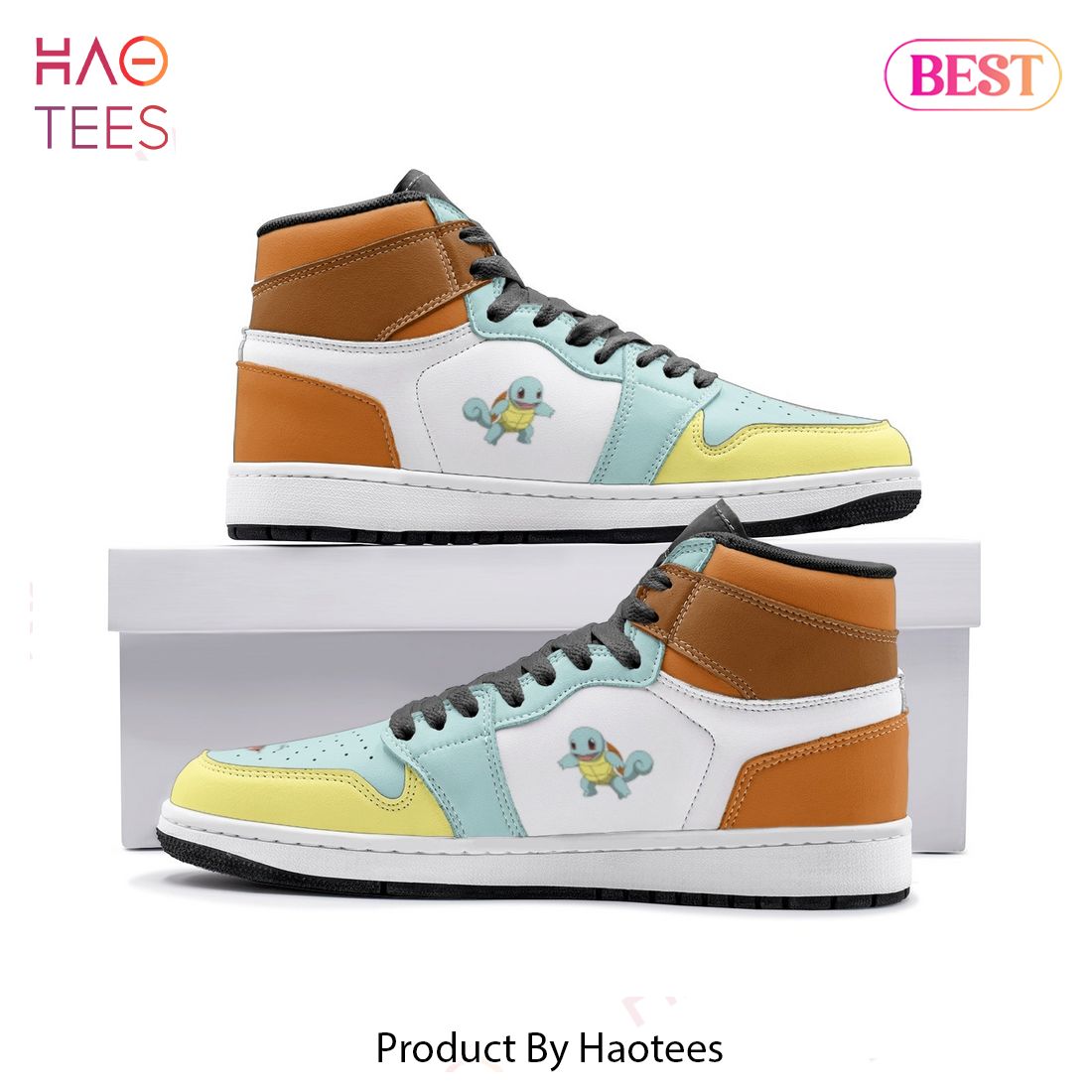 LUXURY Squirtle Pokemon Air Jordan High Top Sneaker POD Design LUXURY Squirtle Pokemon Air Jordan High Top Sneaker POD Design
