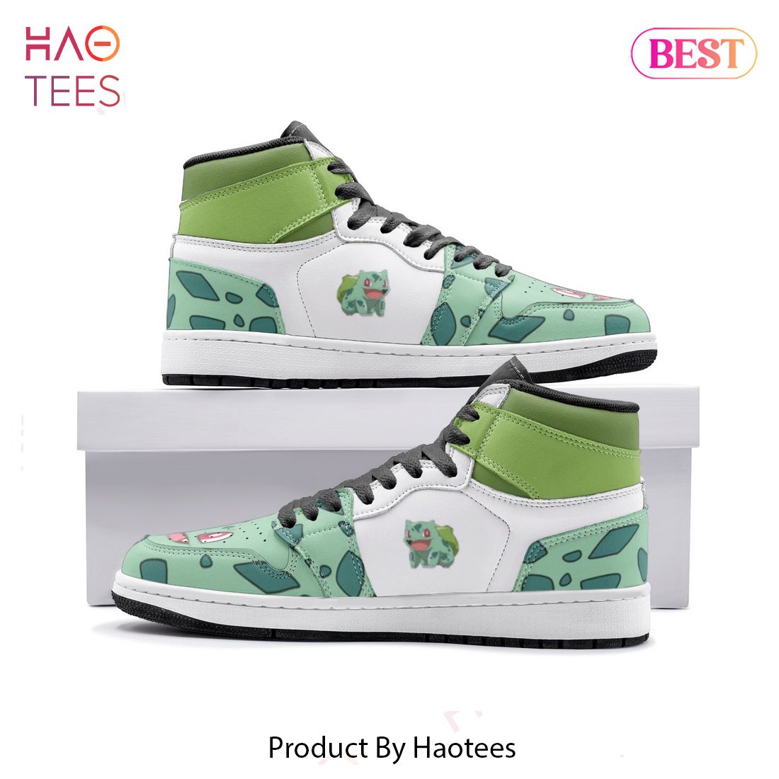 PREMIUM Bulbasaur Pokemon Air Jordan High Top Sneaker POD Design