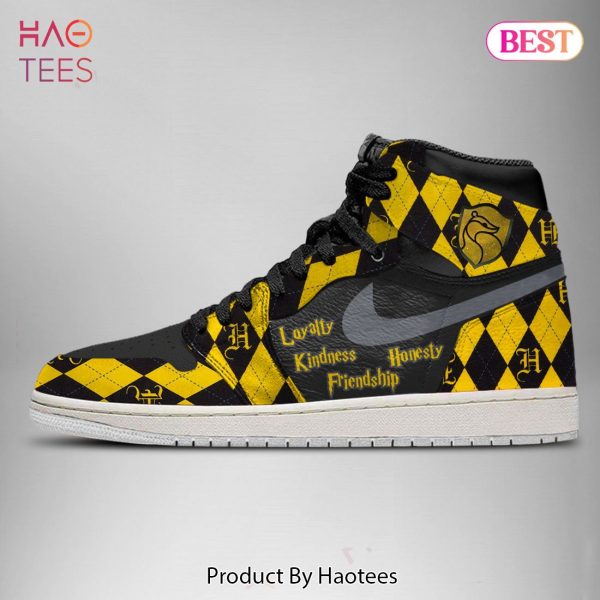 PREMIUM Harry Potter Hufflepuff Air Jordan High Top Sneakers Hufflepuff Good Traits Limited Edition
