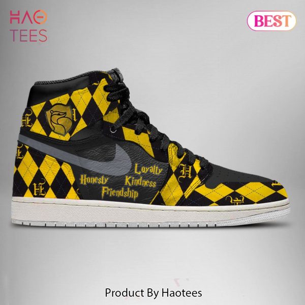 PREMIUM Harry Potter Hufflepuff Air Jordan High Top Sneakers Hufflepuff Good Traits Limited Edition