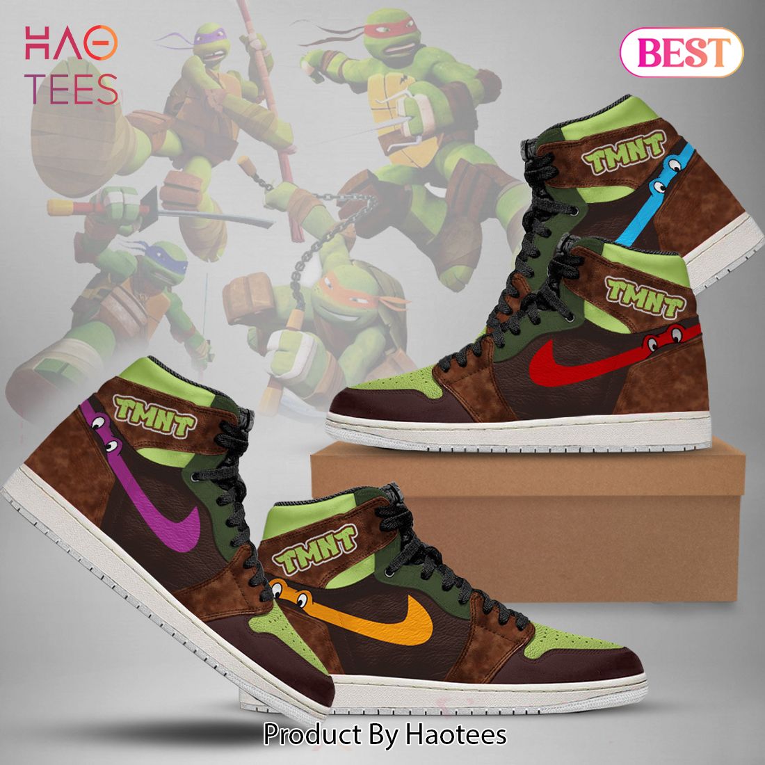 PREMIUM TMNT Teenage Mutant Ninja Turtles Air Jordan High Top Sneaker