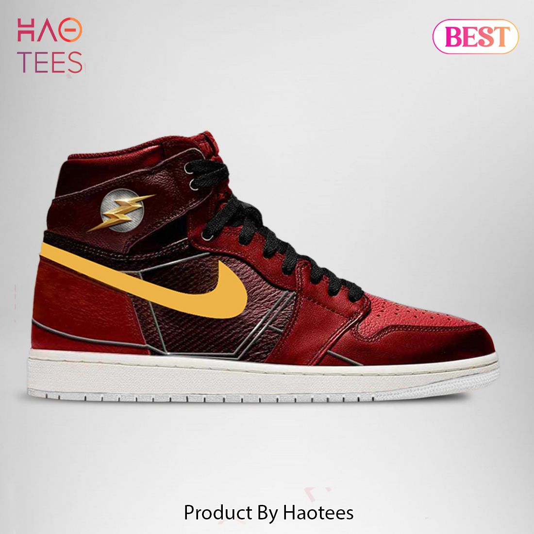 THE BEST DC Justice League Flash Air Jordan High Top Sneaker POD Design THE BEST DC Justice League Flash Air Jordan High Top Sneaker POD Design
