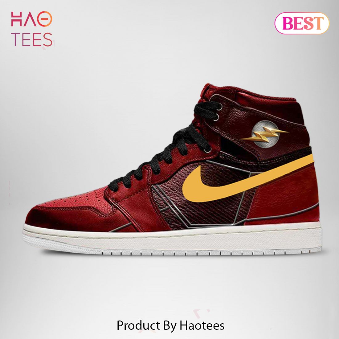 THE BEST DC Justice League Flash Air Jordan High Top Sneaker POD Design THE BEST DC Justice League Flash Air Jordan High Top Sneaker POD Design