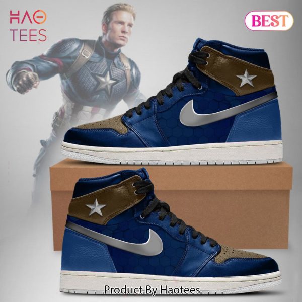 TRENDING Marvel Avengers Captain America Air Jordan High Top Sneaker POD Design