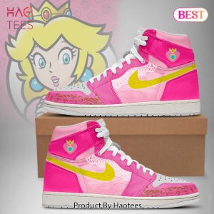 TRENDING Super Mario Peachy Princess Air Jordan High Top Sneaker All Over Printed