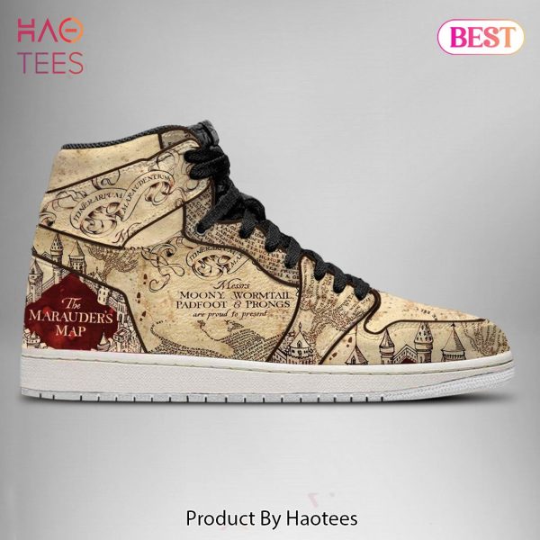 [BEST] Harry Potter The Marauder’s Map Air Jordan High Top Sneakers All Over Printed