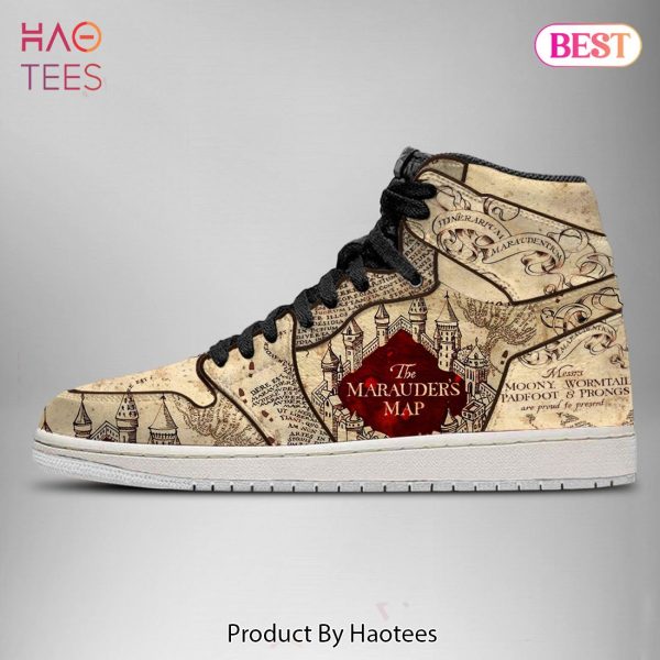 [BEST] Harry Potter The Marauder’s Map Air Jordan High Top Sneakers All Over Printed
