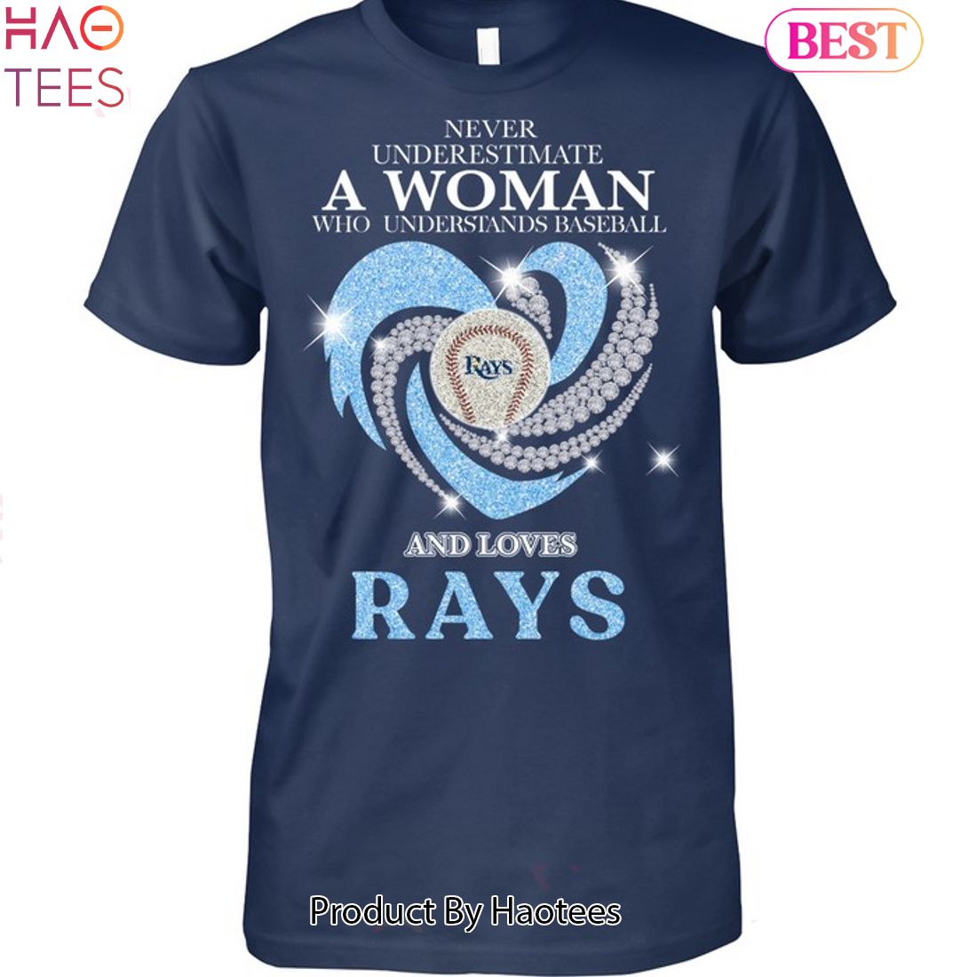 Tampa Bay Rays Baseball Love Tee Shirt 4T / Navy Blue