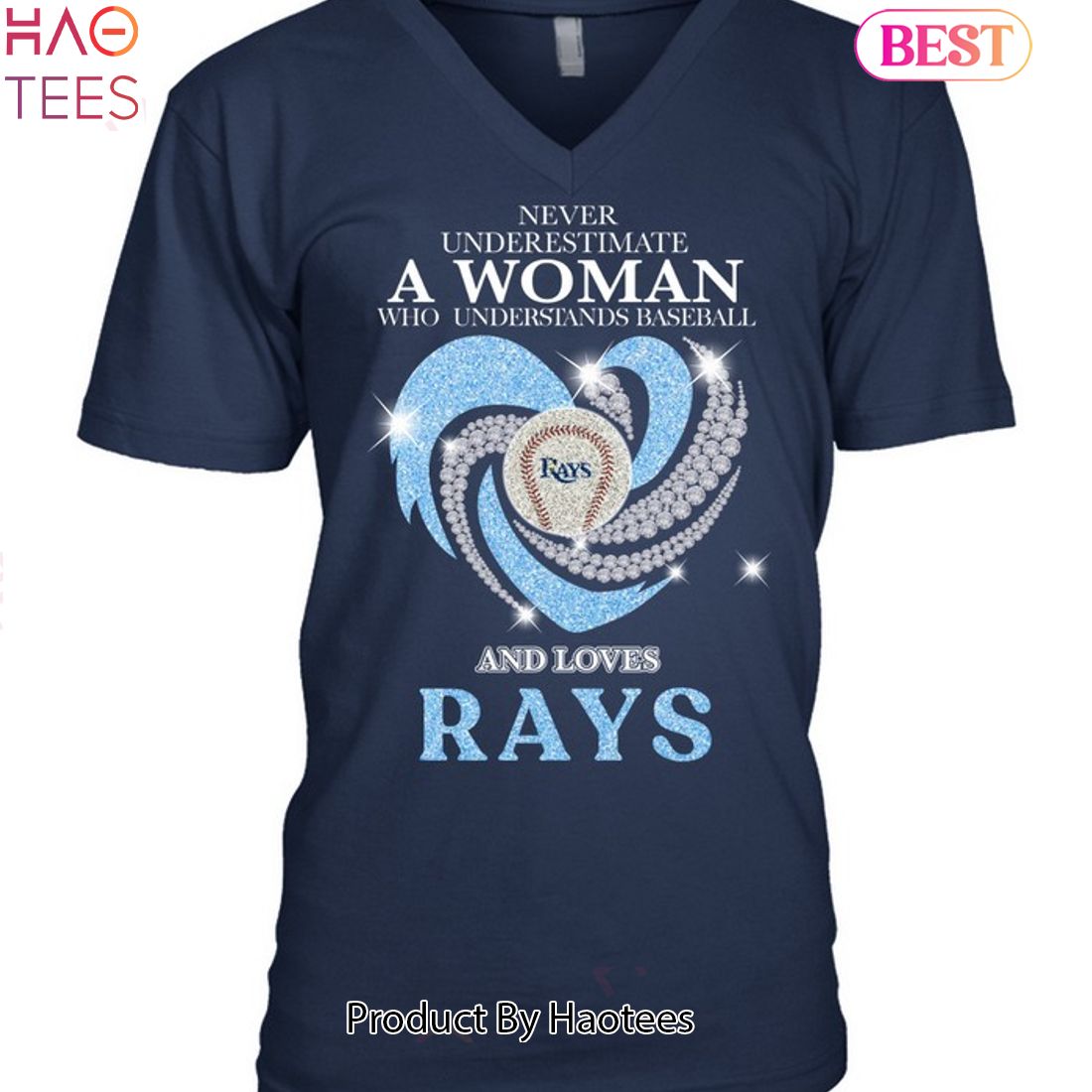 Tampa Bay Rays Baseball Love Tee Shirt 4T / Navy Blue