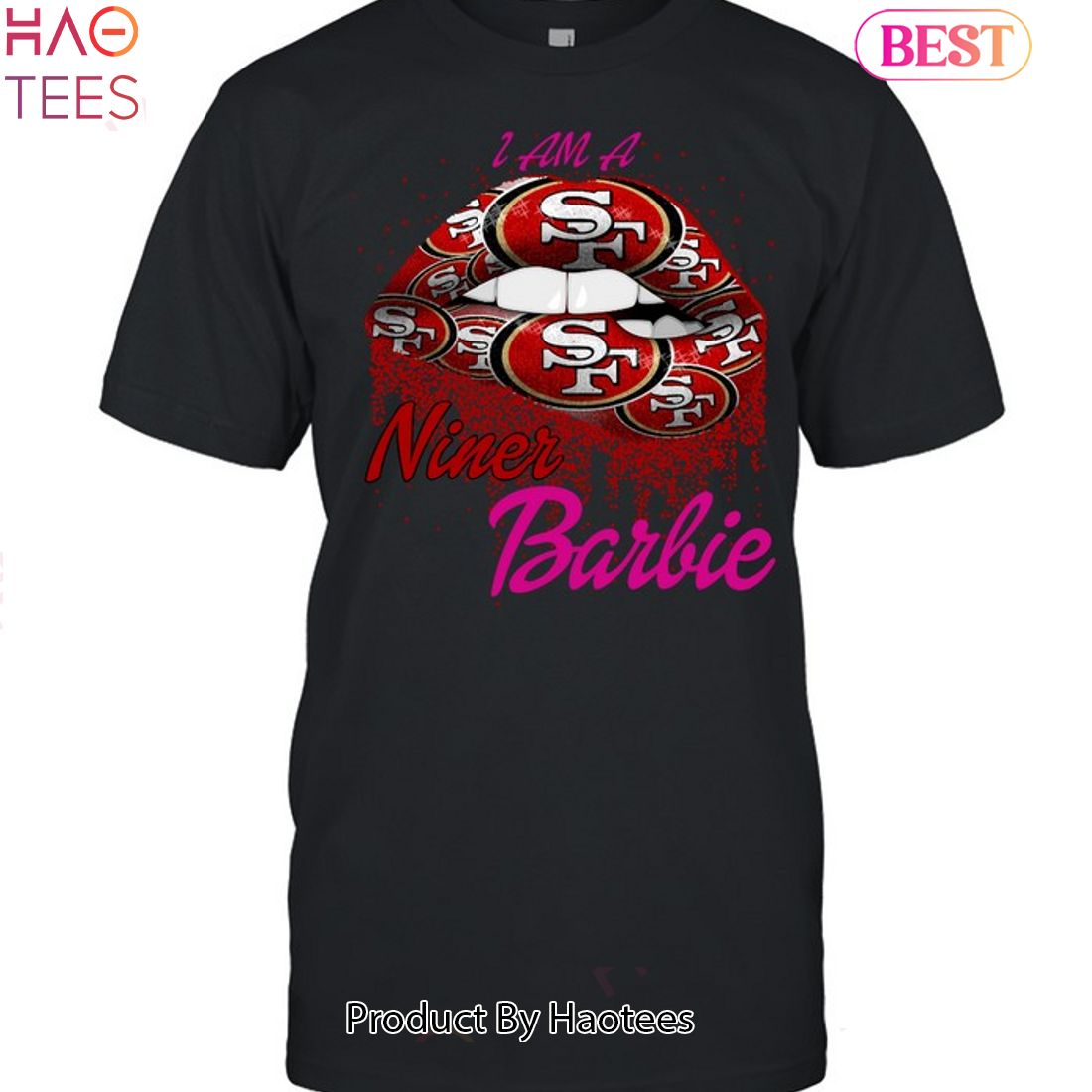 NEW LIP San Francisco 49ers Barbie Unisex T-Shirt NEW LIP San Francisco 49ers Barbie Unisex T-Shirt