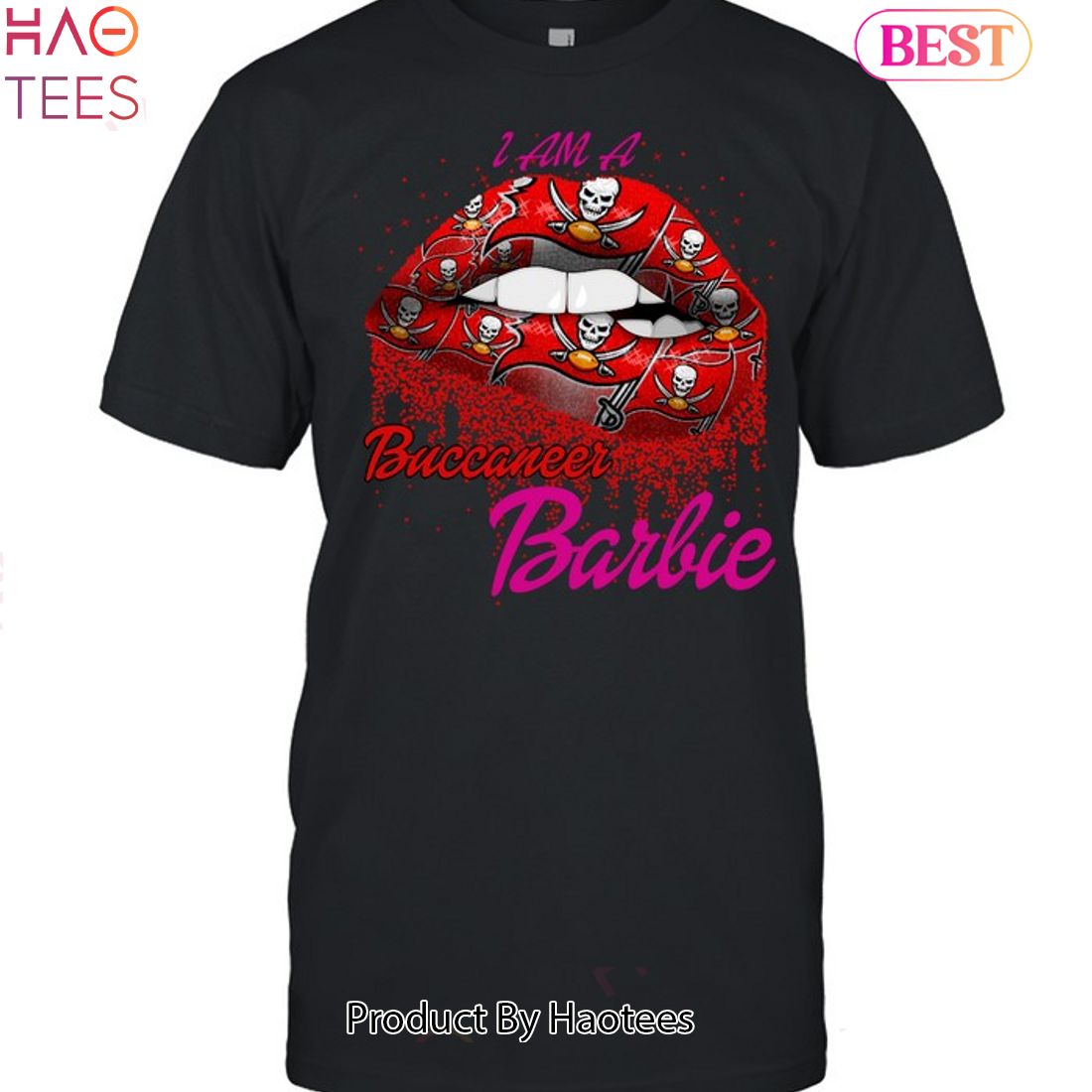 Official lip Tampa Bay Buccaneers X Barbie 2023 I Am A Buccaneer