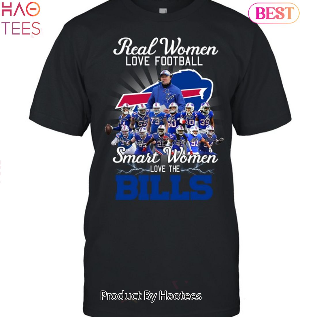 NEW 2023 Real Women Love Football Smart Women Love The Buffalo Bills Unisex  T-Shirt
