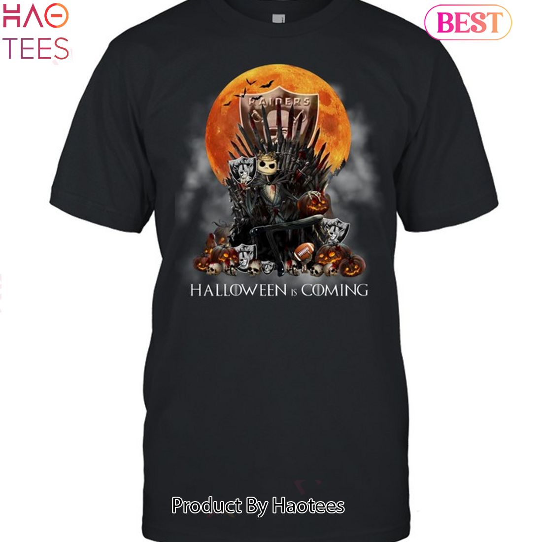 Jack Skellington Las Vegas Raiders Halloween Is Coming Unisex T-Shirt Jack Skellington Las Vegas Raiders Halloween Is Coming Unisex T-Shirt