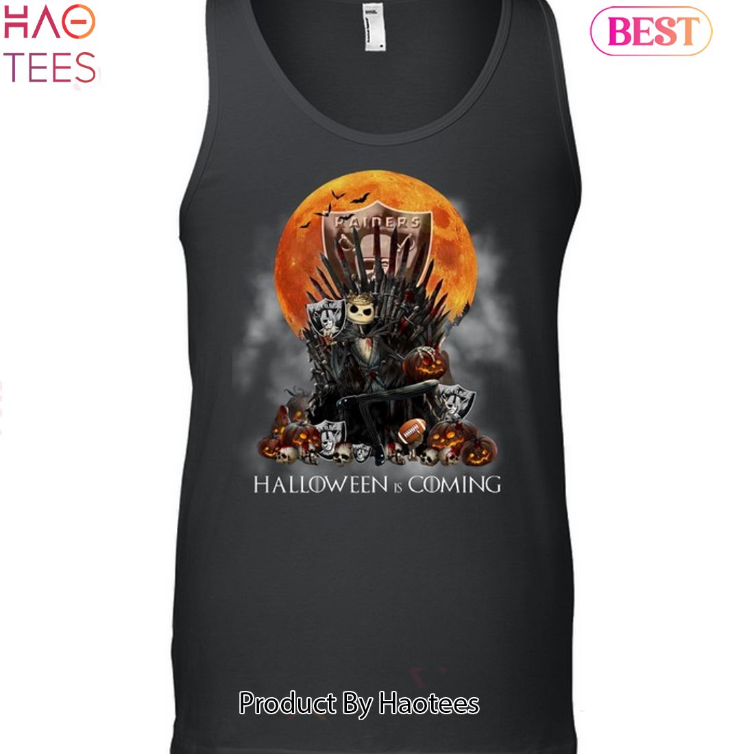Jack Skellington Las Vegas Raiders Halloween Is Coming Unisex T-Shirt Jack Skellington Las Vegas Raiders Halloween Is Coming Unisex T-Shirt