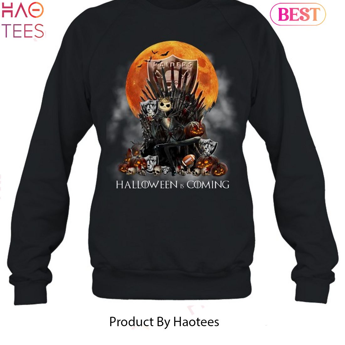 Jack Skellington Las Vegas Raiders Halloween Is Coming Unisex T-Shirt Jack Skellington Las Vegas Raiders Halloween Is Coming Unisex T-Shirt