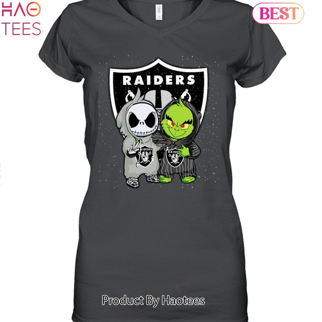 Las Vegas Raiders Jack Skellington And Grinch Unisex T-Shirt Las Vegas Raiders Jack Skellington And Grinch Unisex T-Shirt