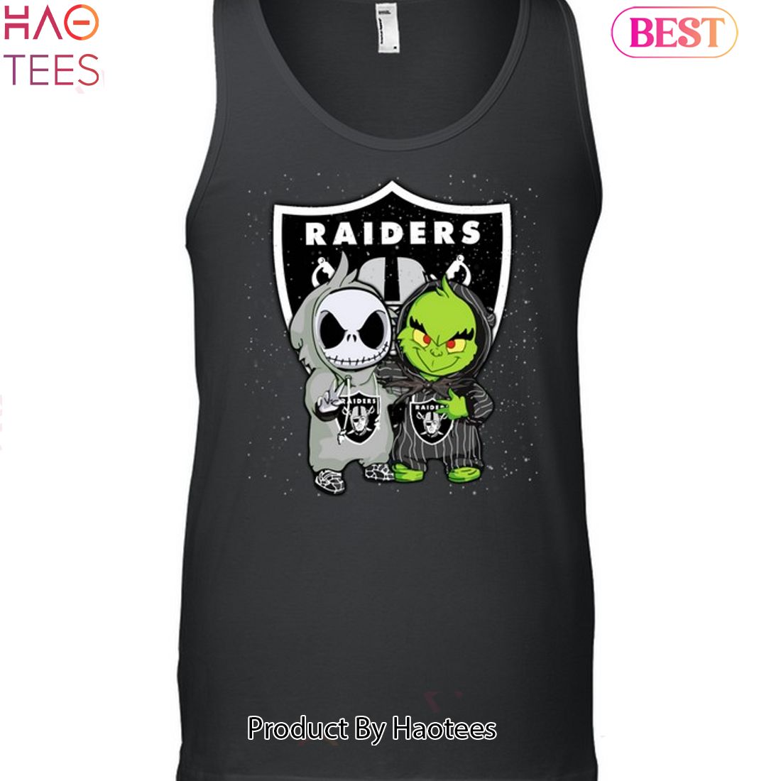 Las Vegas Raiders Jack Skellington And Grinch Unisex T-Shirt Las Vegas Raiders Jack Skellington And Grinch Unisex T-Shirt